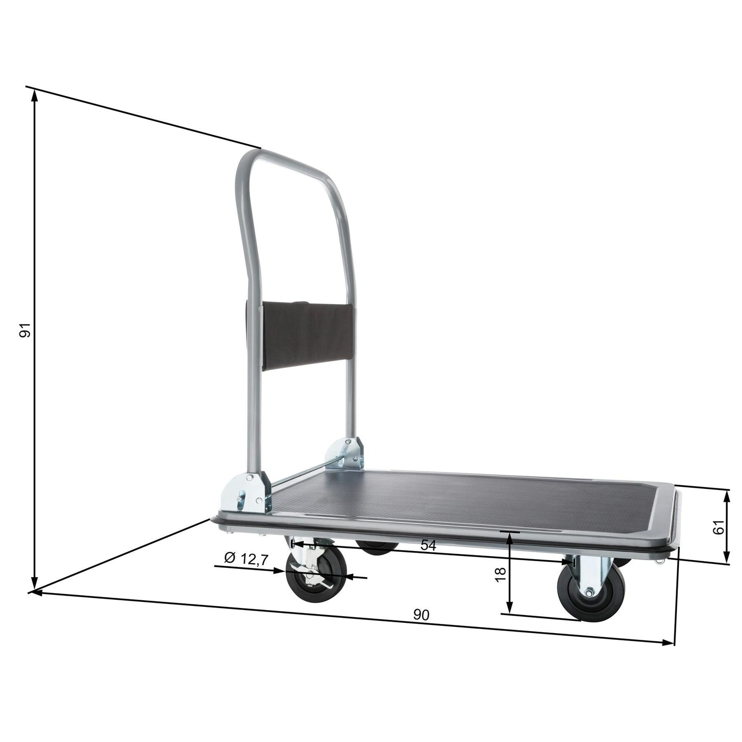 Chariot - Noir, capacité 300 kg - 402778
