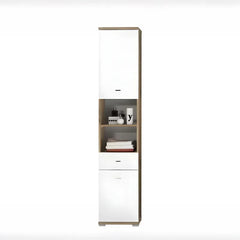 Armoire colonne de salle de bain blanc brillant