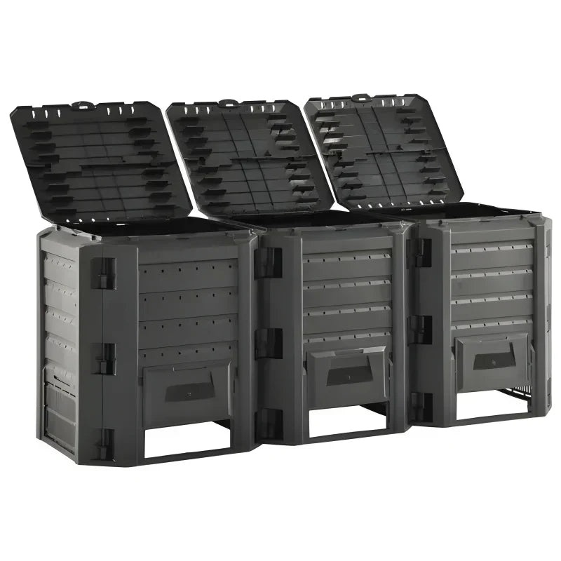 Composteur de jardin noir 1200 L